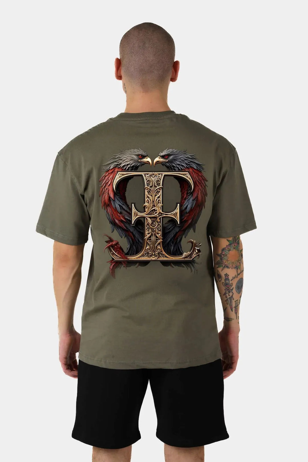 Limited Çift Kartal Tişört – Haki