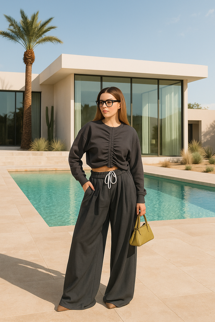 Ayse Büzgülü  oversized takim - Antrasit