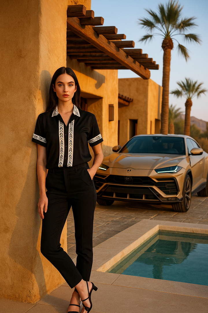 Black And white gömlek