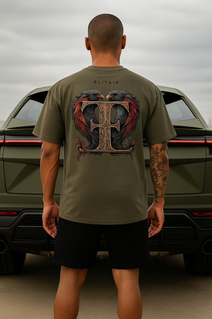 Limited Çift Kartal Tişört – Haki