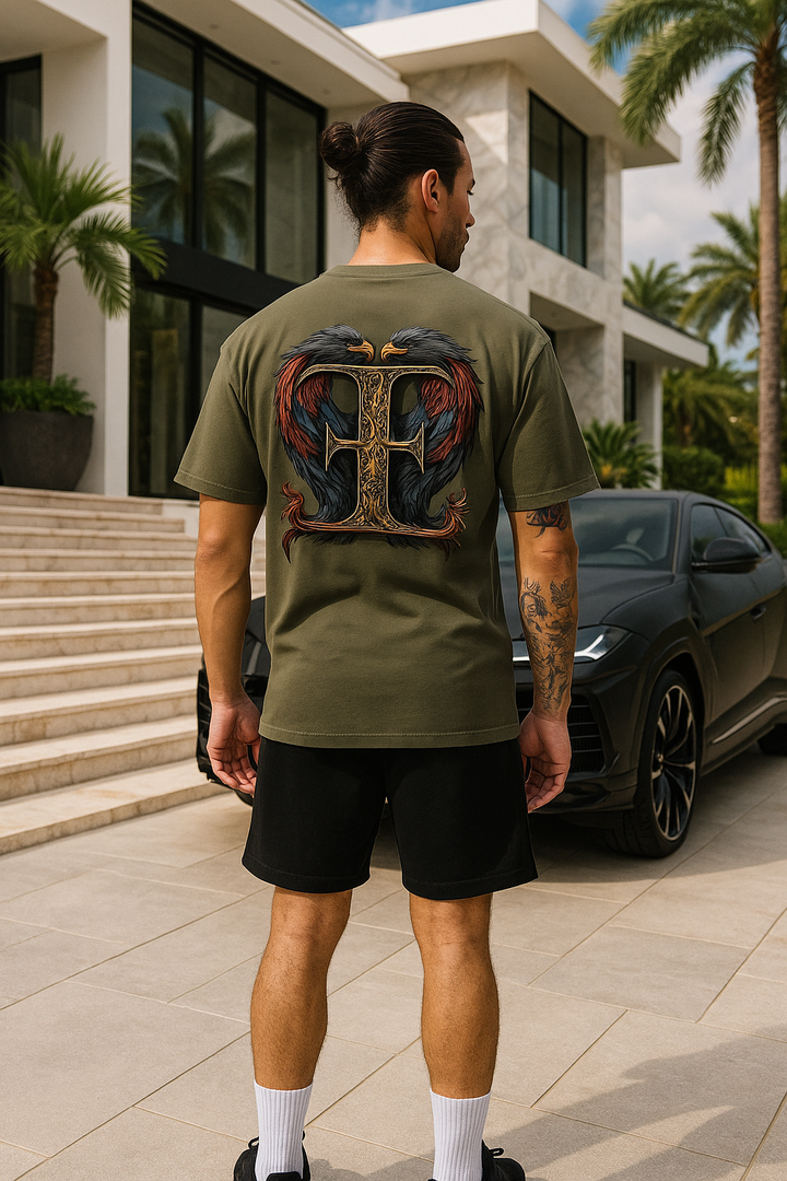 Limited Çift Kartal Tişört – Haki