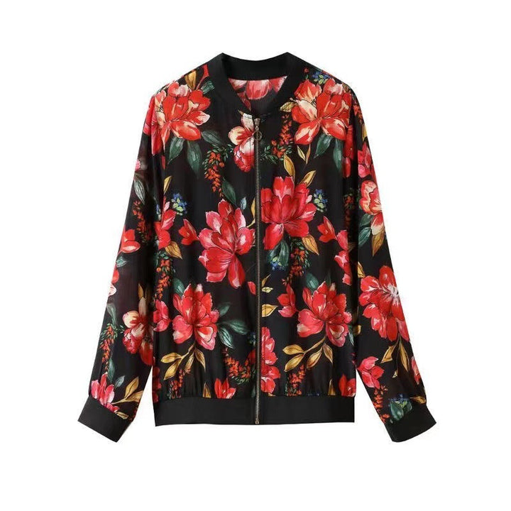 Sophia™ - Comfortable Floral Print Long Sleeve Jacket