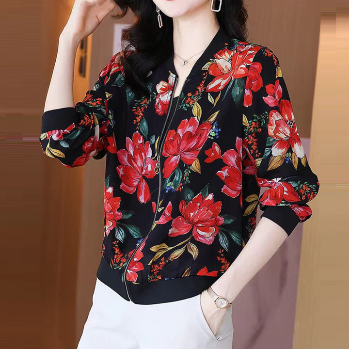 Sophia™ - Comfortable Floral Print Long Sleeve Jacket