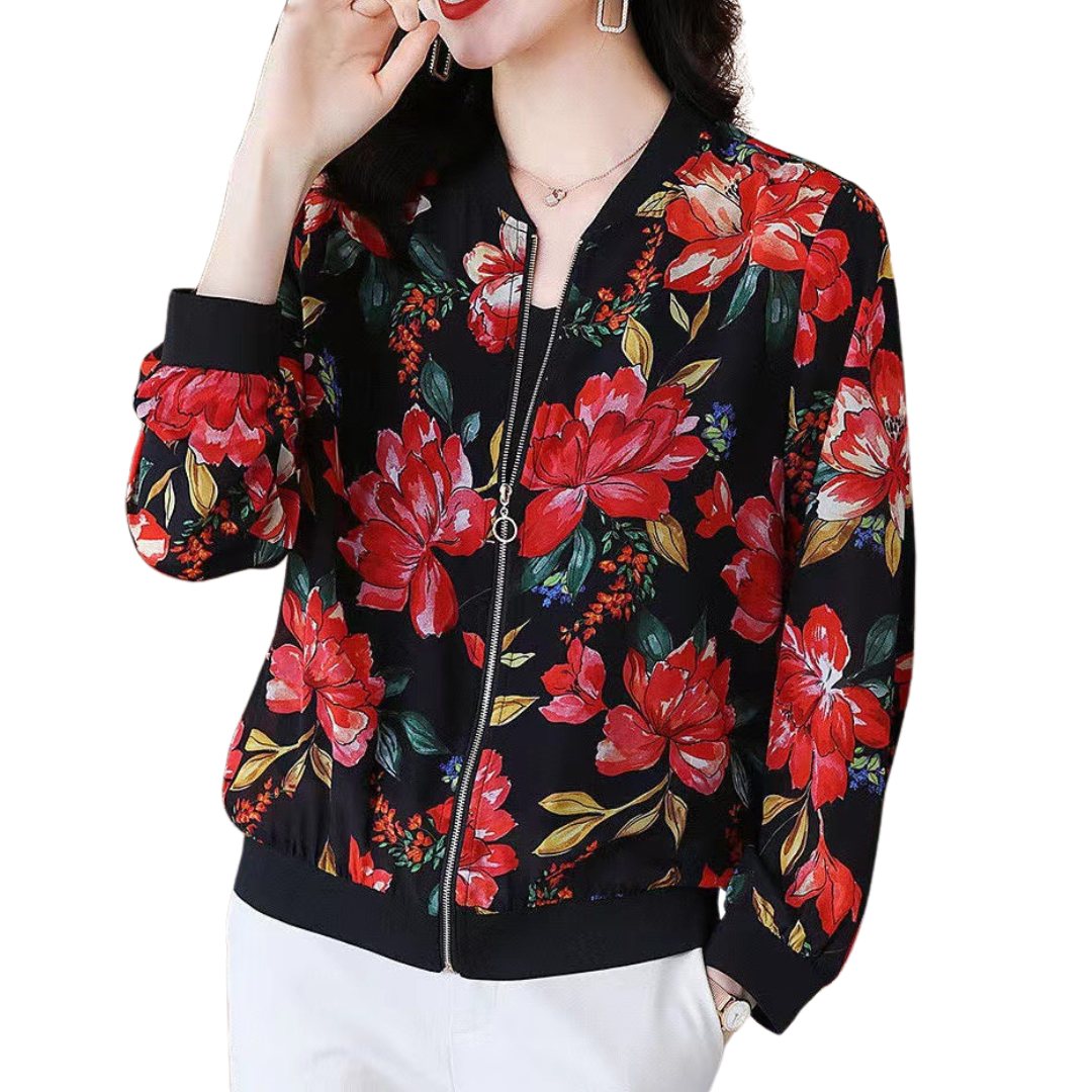 Sophia™ - Comfortable Floral Print Long Sleeve Jacket