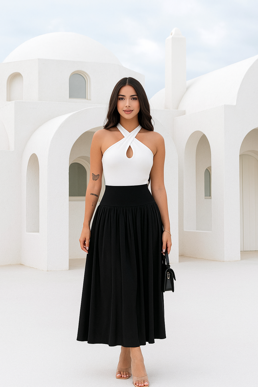 Aria Luxe Maxi Etek – Siyah