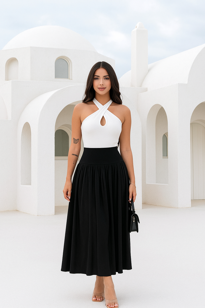 Aria Luxe Maxi Etek – Siyah